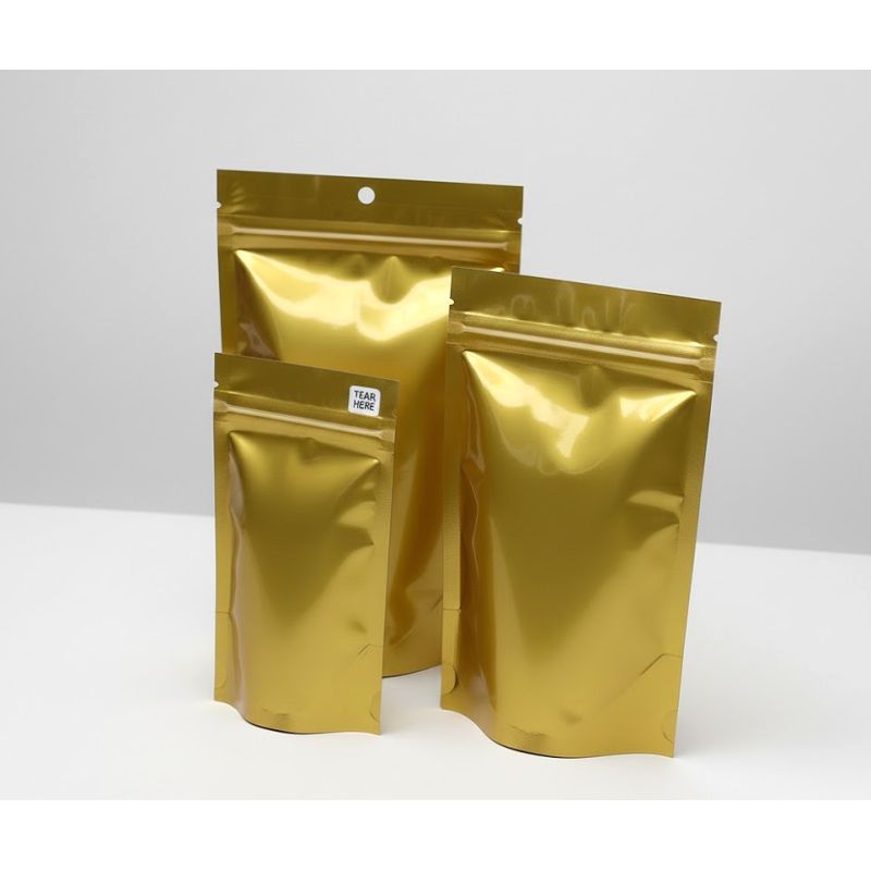 Custom Gold Mylar Packaging Bags Wholesale