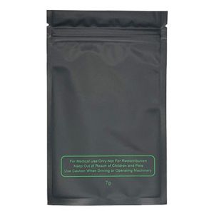Black Custom 7g Mylar Odor-Proof Weed Packaging Bags